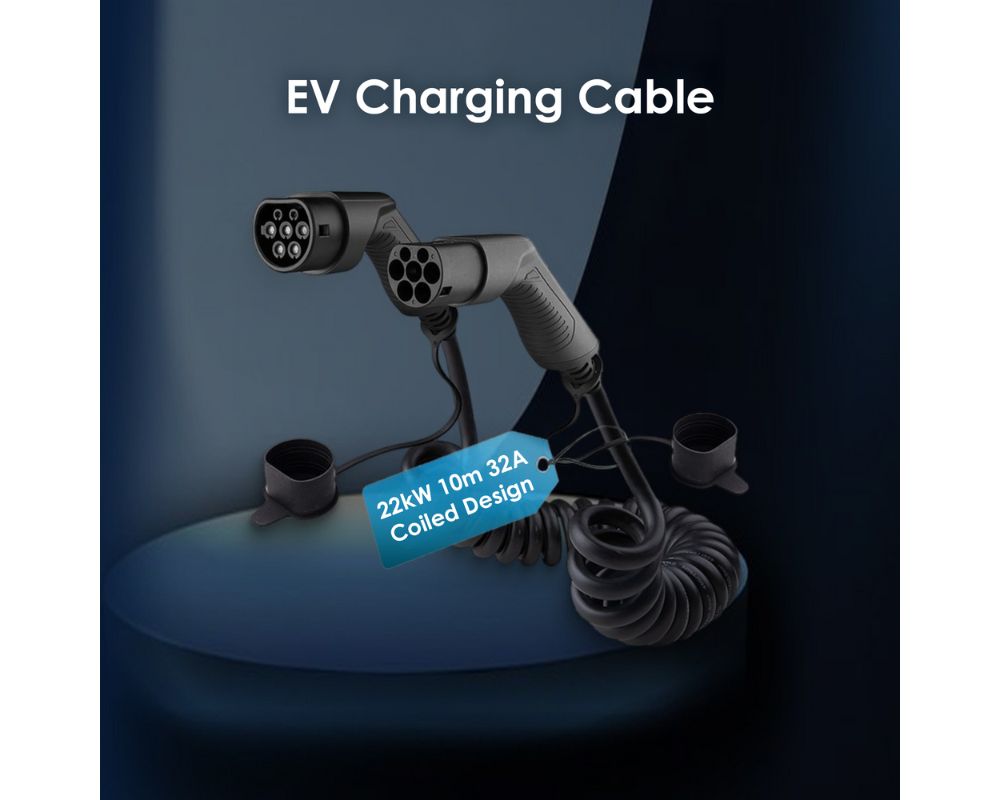 Coiled Design EV Charging Cable