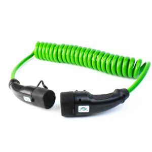 Hi-Vis Coiled Type 2 to Type 2 EV Charging Cable | 5 Metre | 7kW