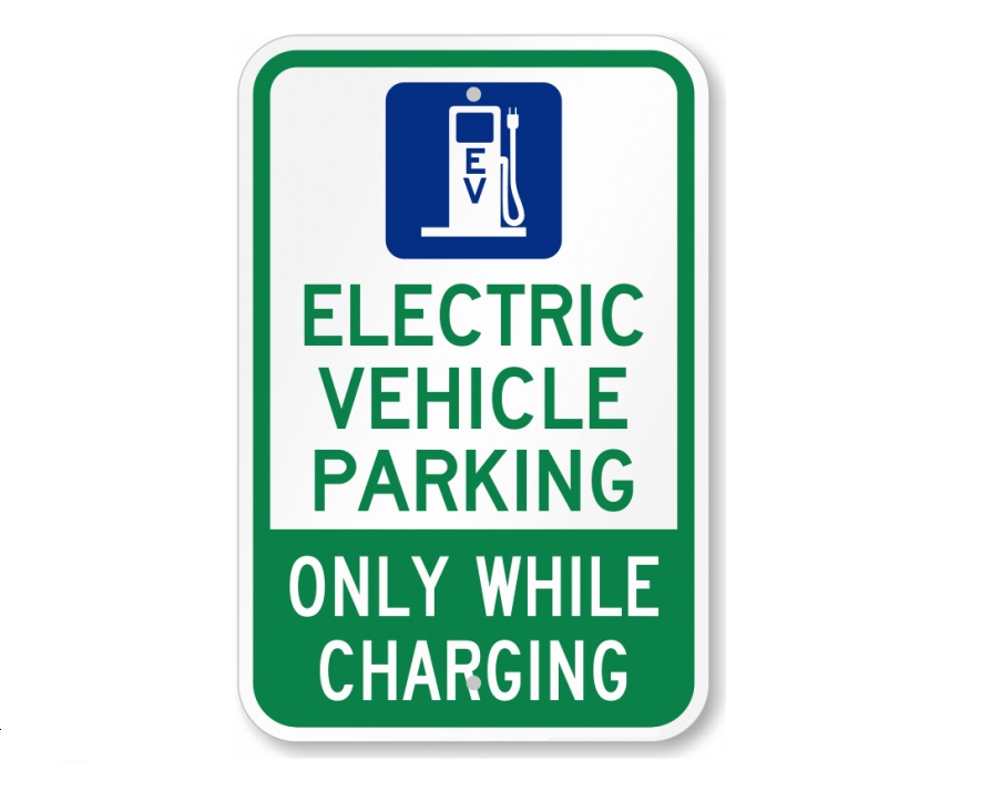 Electric Vehicle Parking While Charging Sign EVSE Australia