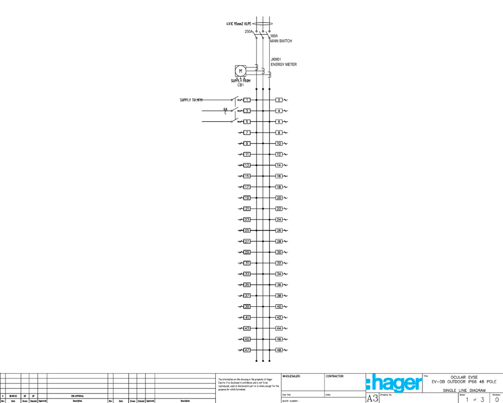 Ev Db Outdoor Ip66 48 Pole Skeleton Cad Drawing