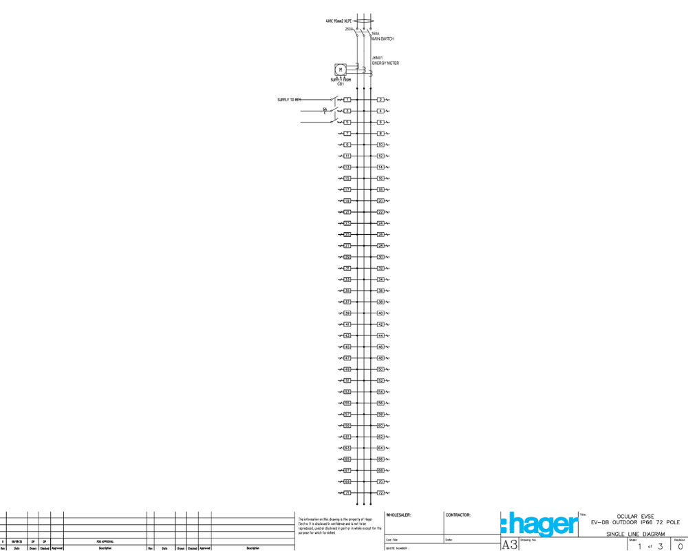 Ev Db Outdoor Ip66 72 Pole Skeleton Cad Drawing
